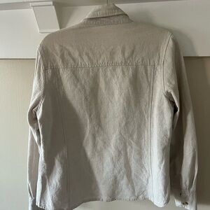 Cream linen shacket